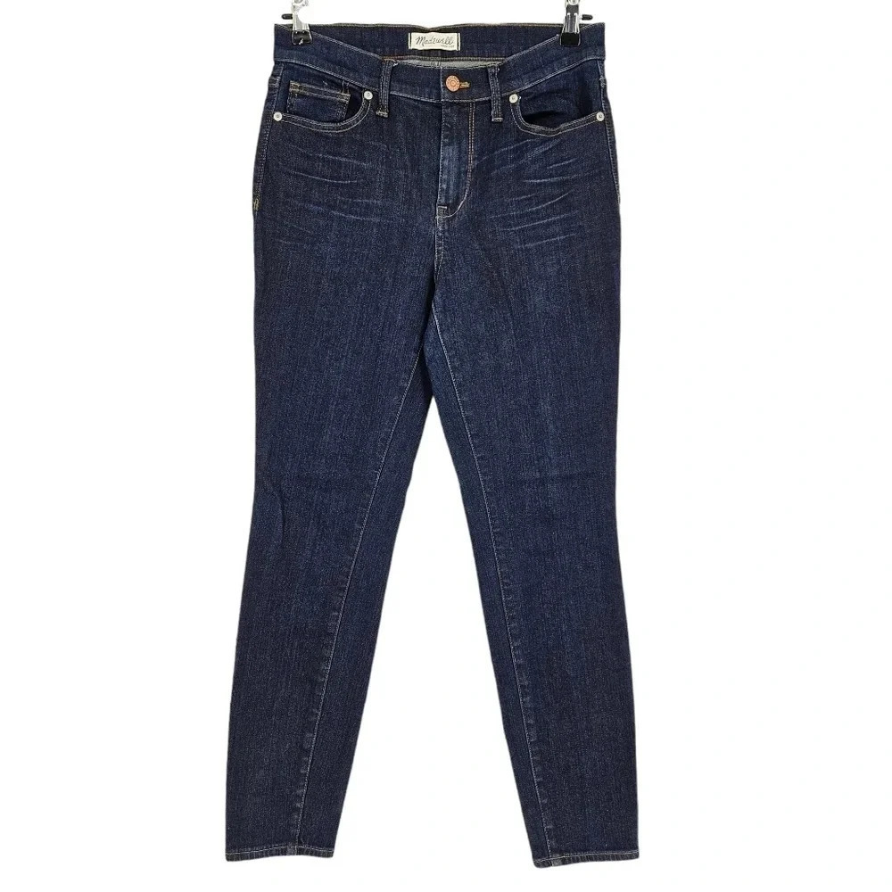 Madewell High Riser Ankle Skinny Jeans Dark Wash Denim